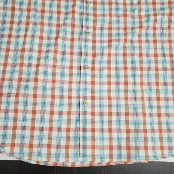 Clearwater Outfitters Shirt Plaid Button NWT XXL 2XL Blue Orange Pastel - Picture 5 of 11